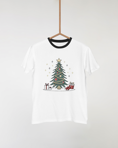 T-shirt avec motif festif sapin de Noël élégant et enchanté