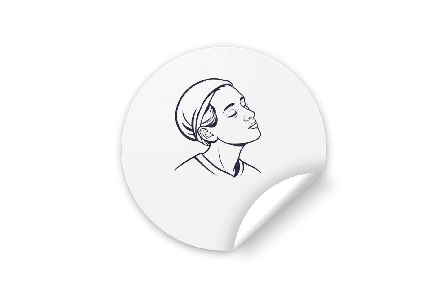 Sticker élégant art contemplatif avec icône stylisée sur fond neutre