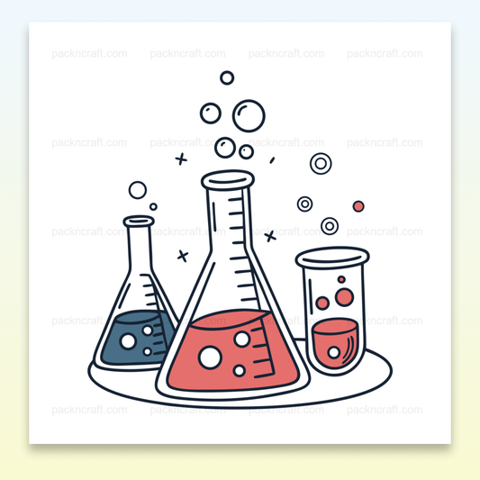 Illustration scientifique moderne d'éprouvettes effervescentes, Graphique vectoriel de tubes à essai colorés, Dessin stylisé de laboratoire avec liquides colorés, Tubes à essai avec bulles pour décoration moderne, SVG d'éprouvettes pour projets créatifs et éducatifs