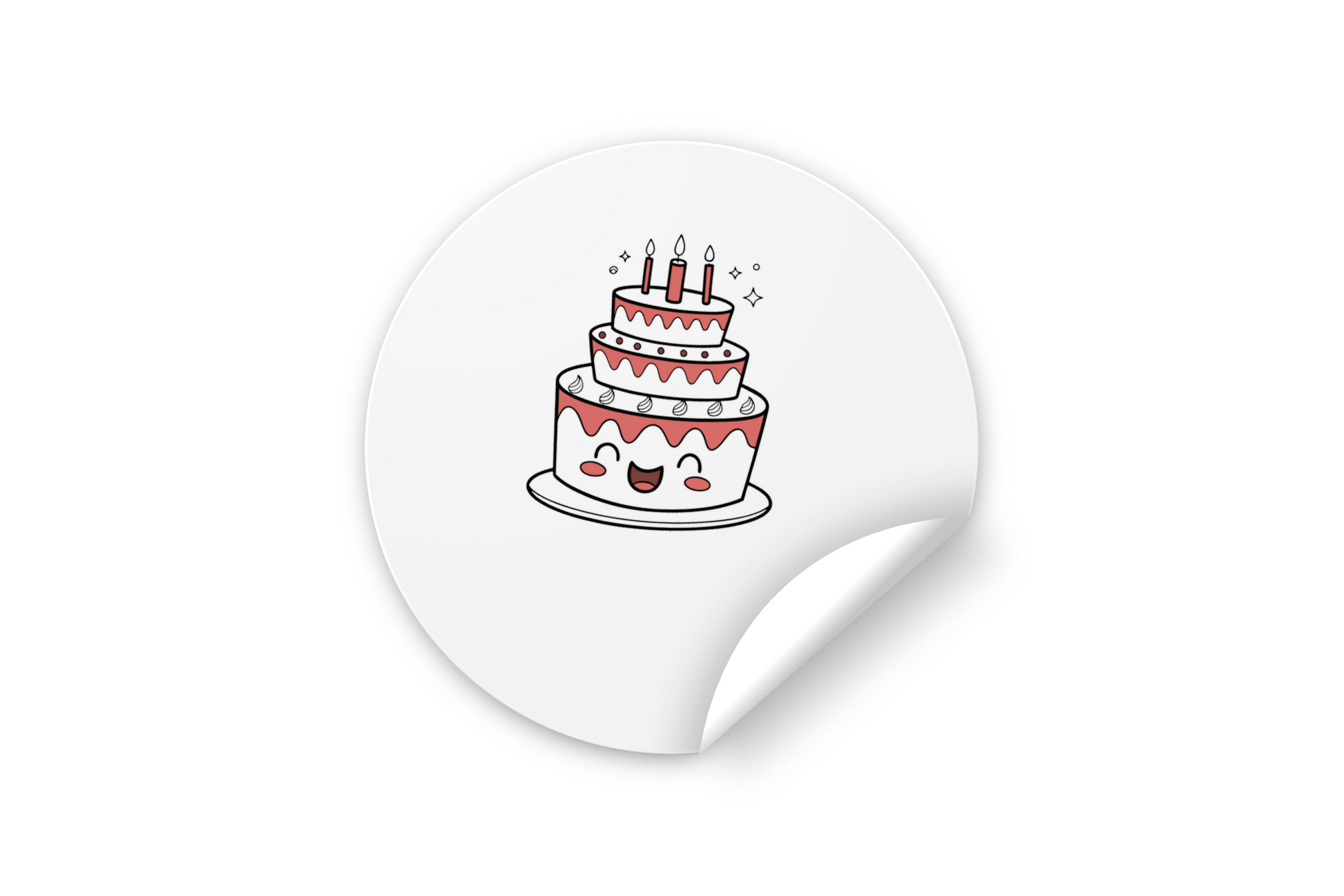 Sticker de gâteau kawaii, parfait pour personnaliser vos accessoires.