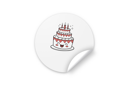 Sticker de gâteau kawaii, parfait pour personnaliser vos accessoires.