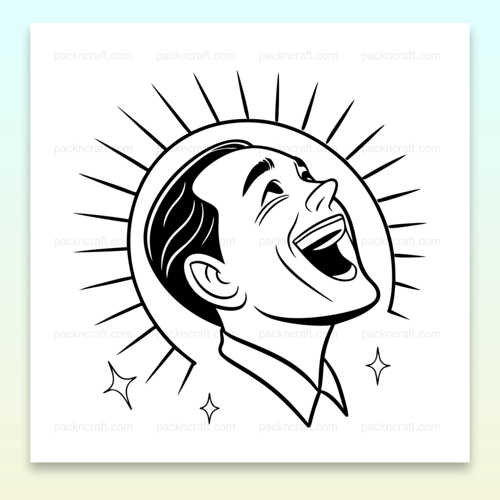 Illustration vectorielle rétro d'un homme souriant rayonnant pour projets créatifs