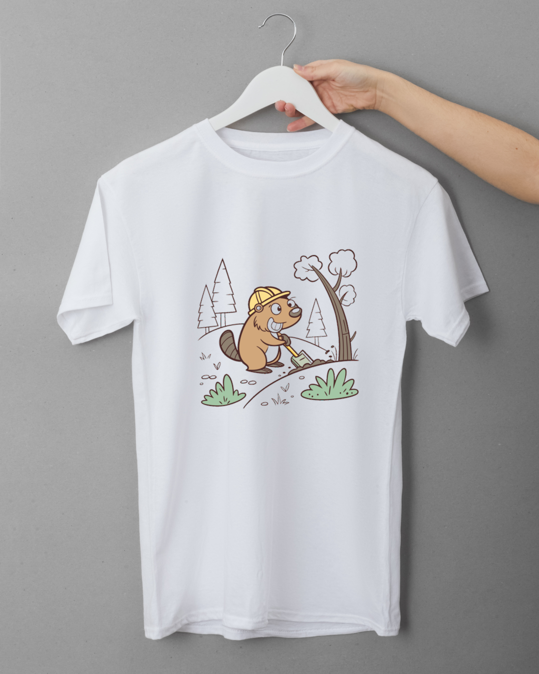 T-shirt avec un castor bûcheron, icône nature captivante