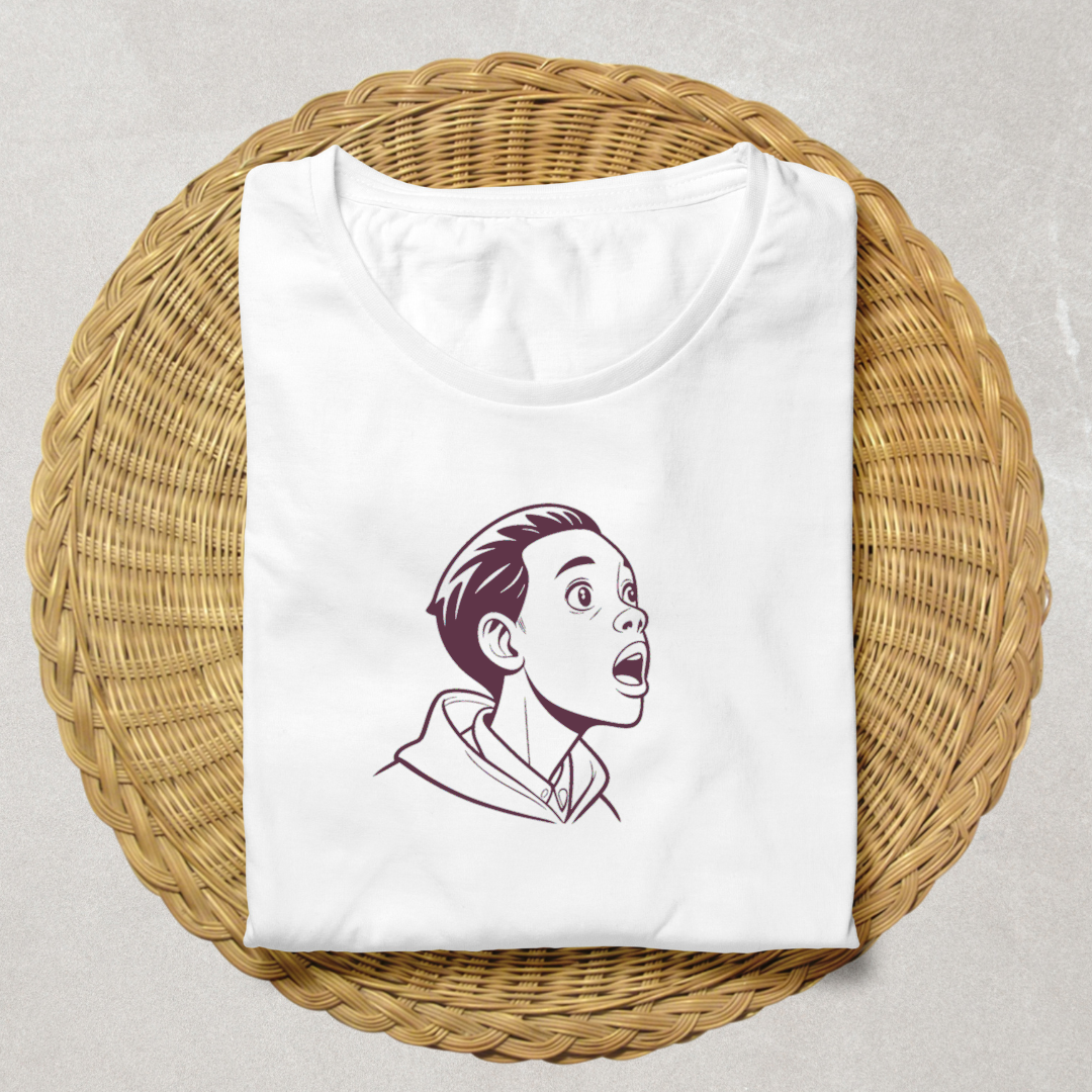T-shirt avec motif minimaliste garçon ébahi pour une exploration stylée