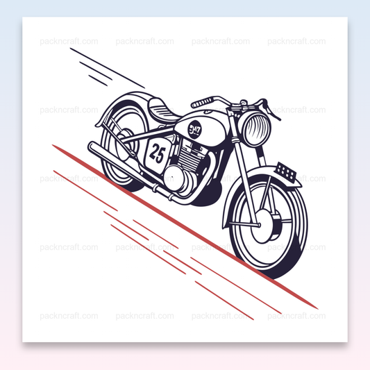 Illustration de moto rétro des années 1930 pour fichiers SVG DIY.