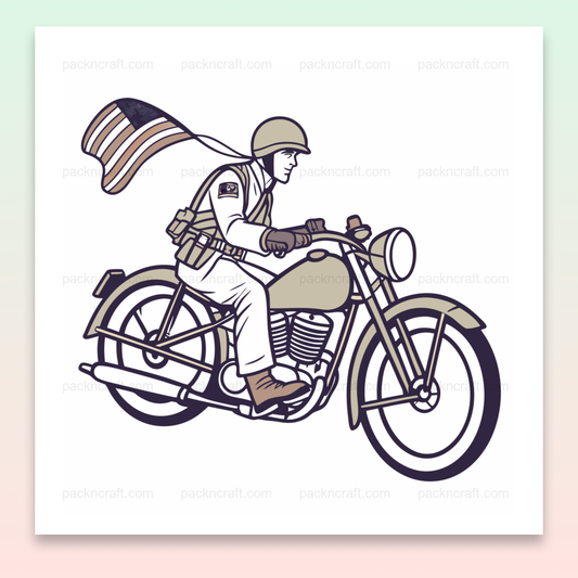 PNG illustration de moto militaire années 1940, idéale pour déco vintage