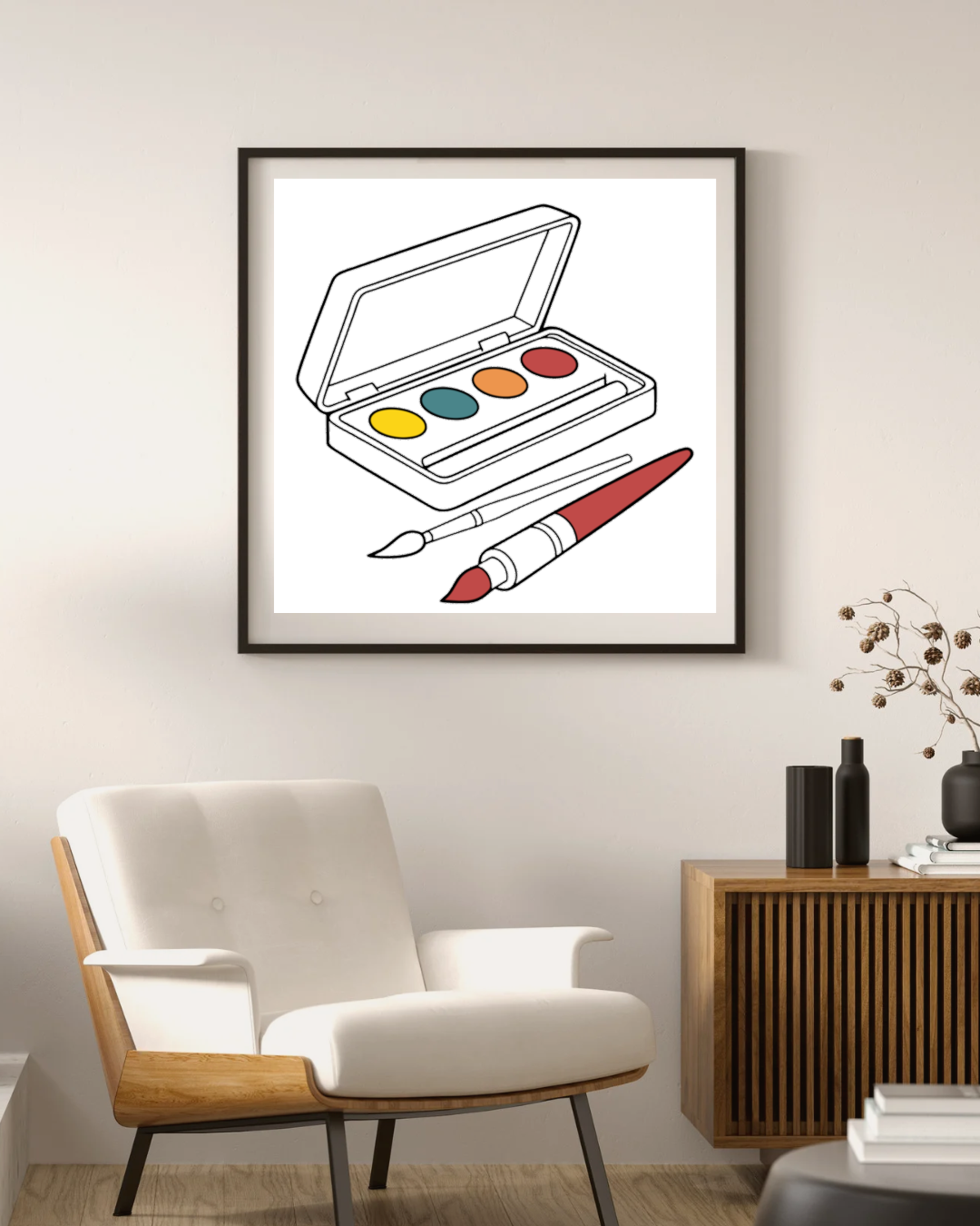Cadre artistique avec doodle vibrant partageant créativité et couleurs éclatantes