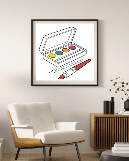 Cadre artistique avec doodle vibrant partageant créativité et couleurs éclatantes