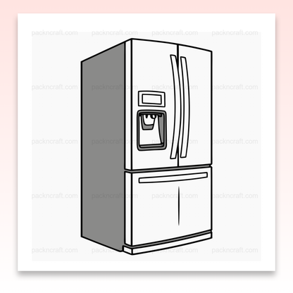 Illustration vectorielle de réfrigérateur moderne minimaliste pour design intérieur
