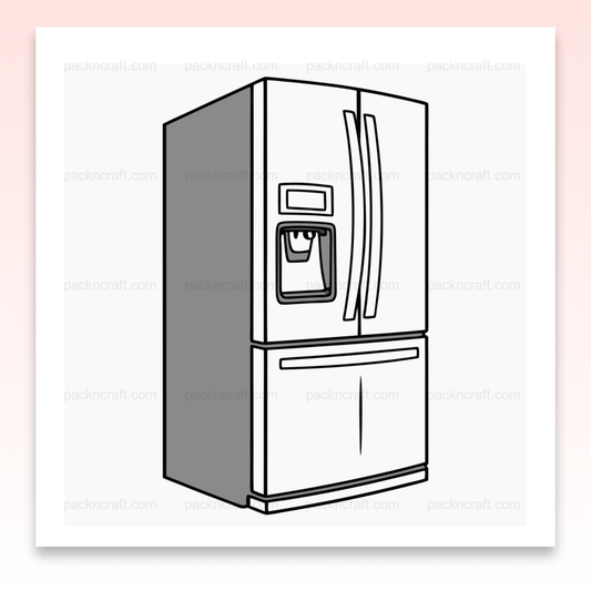 Illustration vectorielle de réfrigérateur moderne minimaliste pour design intérieur