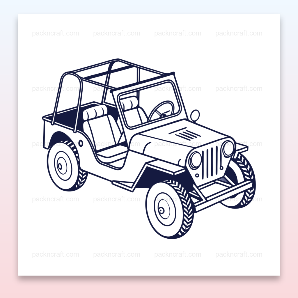 Illustration vectorielle de mini 4x4 vintage pour projets DIY.