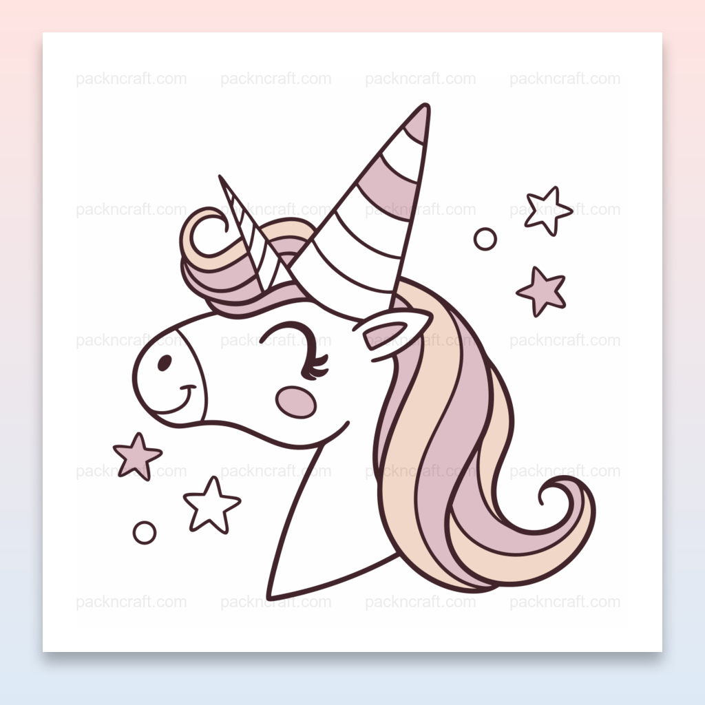 Illustration numérique de licorne kawaii, haute qualité.