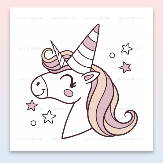 Illustration numérique de licorne kawaii, haute qualité.