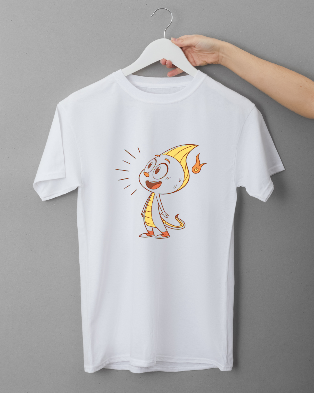 T-shirt avec un petit dragon joyeux cartoon pour une aventure fantastique