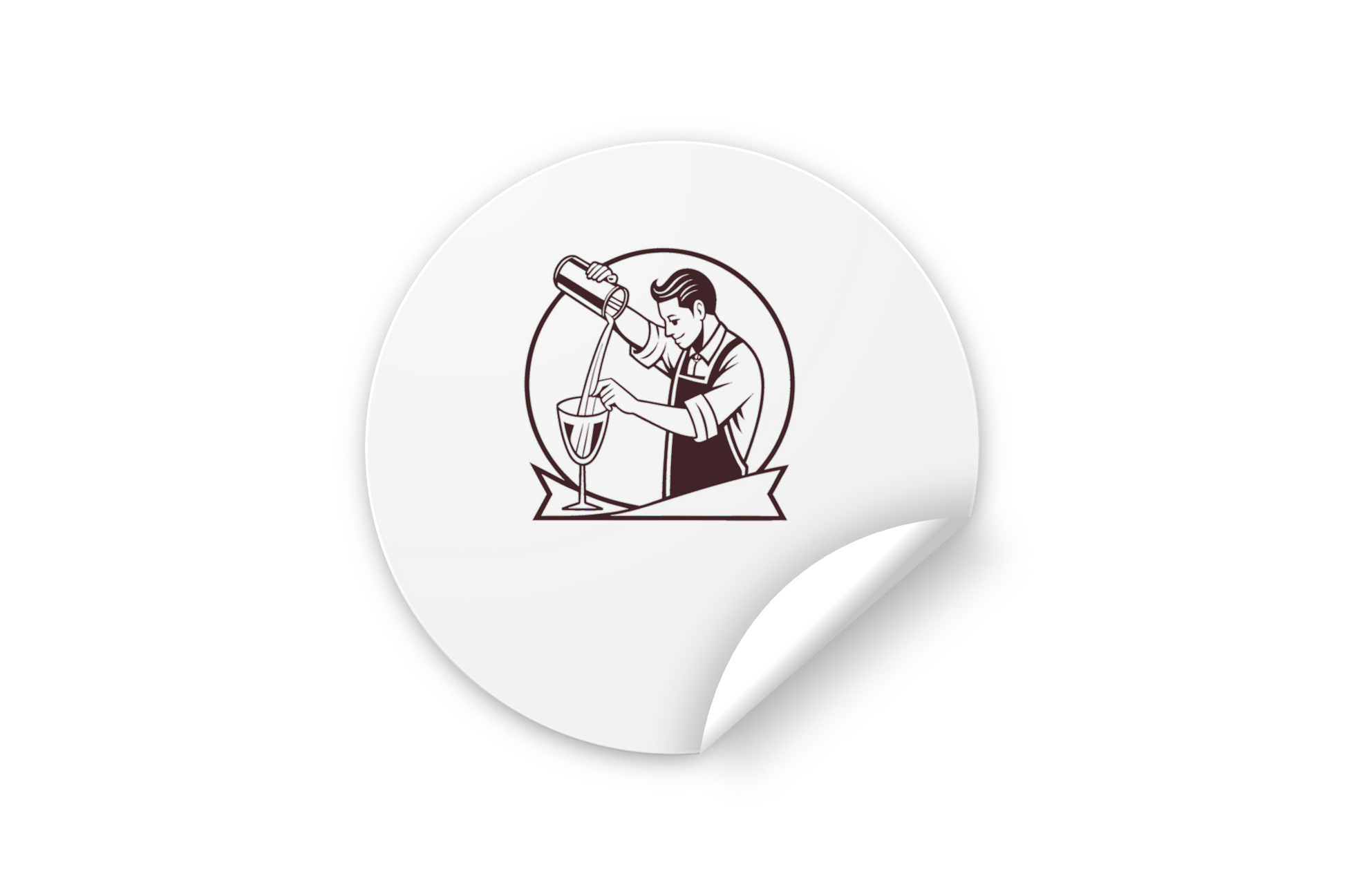 Illustration vintage de barman versant un cocktail, idéale pour stickers, Barman versant un verre, style cadre classique pour décoration rétro, Élégant design de mixologue versant, parfait pour affiches originales, Illustration de barman sur mug, ajout rétro pour votre collection, Élégant design de barman pour t-shirts, style vintage chic