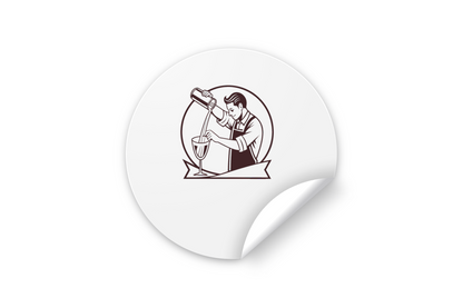 Illustration vintage de barman versant un cocktail, idéale pour stickers, Barman versant un verre, style cadre classique pour décoration rétro, Élégant design de mixologue versant, parfait pour affiches originales, Illustration de barman sur mug, ajout rétro pour votre collection, Élégant design de barman pour t-shirts, style vintage chic