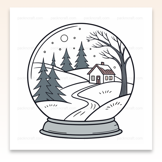 Illustration de paysage hivernal minimaliste en SVG pour décor et DIY