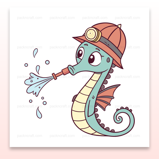 Hippocampe pompier stylisé, illustration SVG pour projets créatifs et décoration marine.