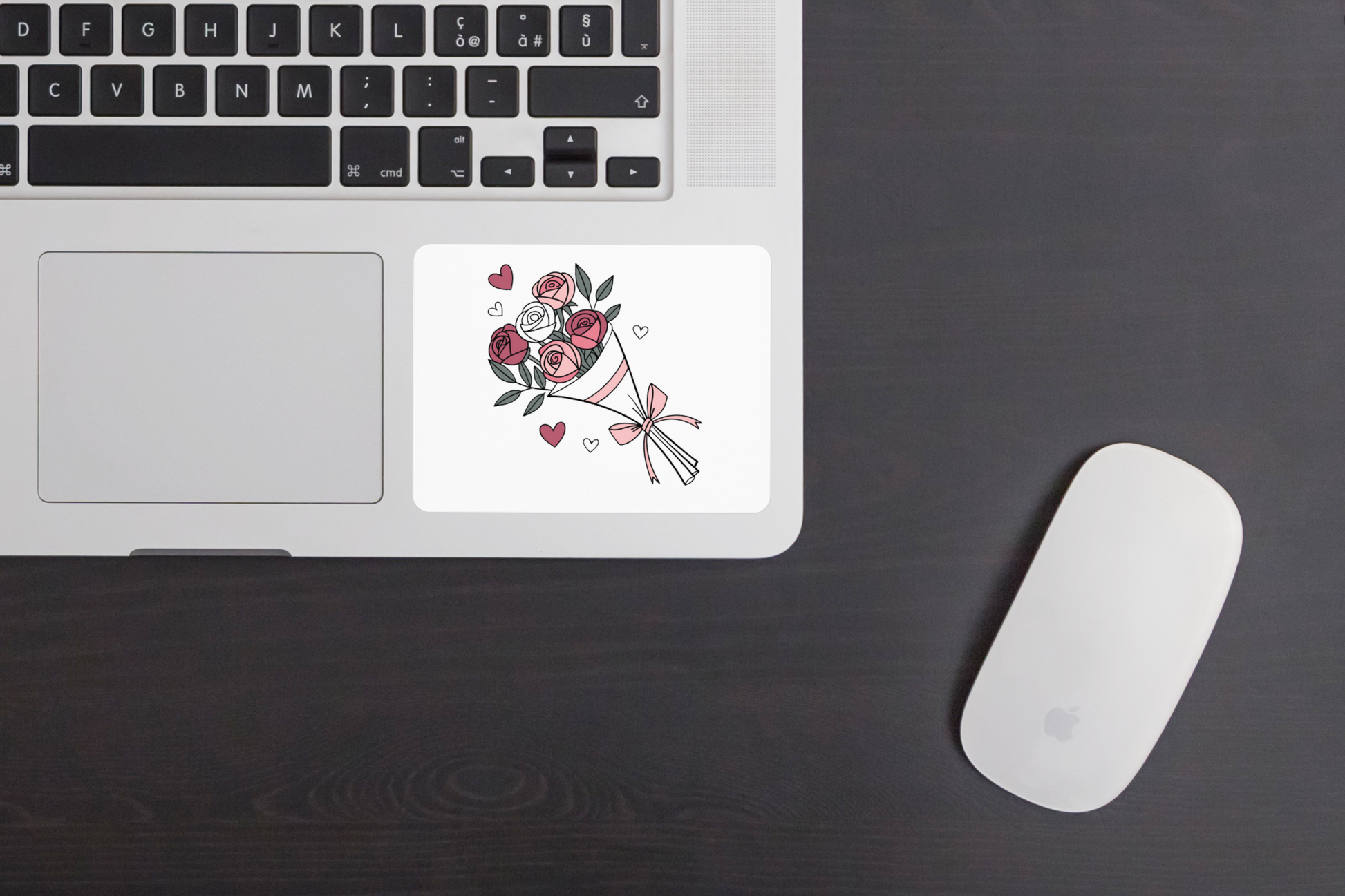Sticker floral romantique, bouquet de roses vintage