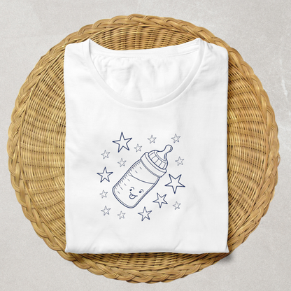 T-shirt avec motif biberon étoiles, parfait pour enfants