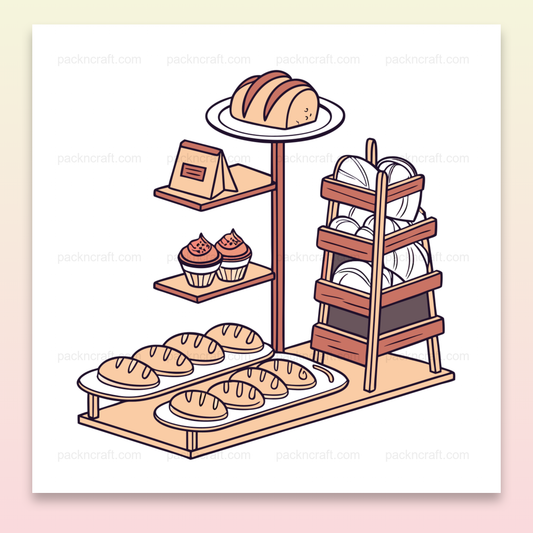 Étalage de Boulangerie Gourmande | SVG Pastel | Thème Vintage