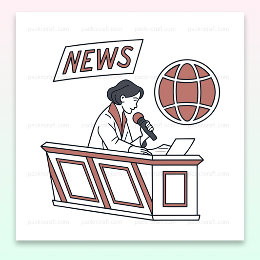 Illustration de journaliste vintage annonçant les nouvelles, Autocollant de journaliste rétro idéal pour projet DIY, Cadre de journaliste illustré, charme rétro pour décoration, Impression sur tasse avec graphisme de journaliste, T-shirt design avec illustration de journaliste classique