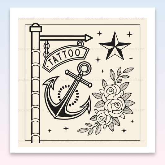 Illustration rétro tatouage sur fond vintage pour projets créatifs