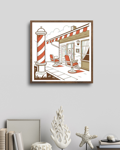 Barber shop rétro, fichier numérique pour projets imprimables et créatifs.