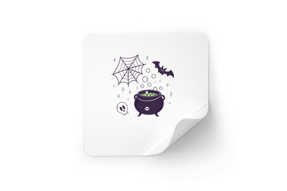Sticker décoratif sur le thème Halloween avec un chaudron bouillonnant envoûtant