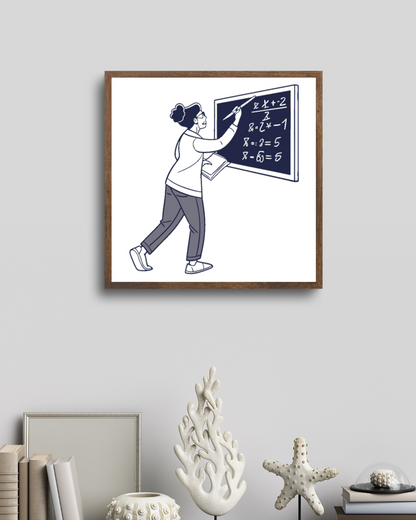 Professeur Calculant | SVG Élégant | Éducation