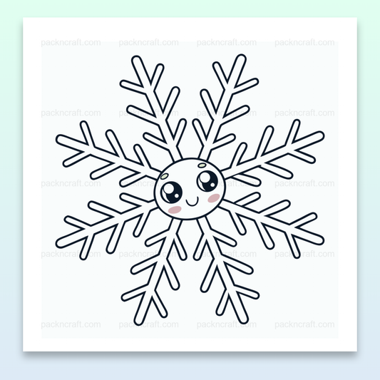 Flocon de neige joyeux au style kawaii, idéal pour DIY et papeterie