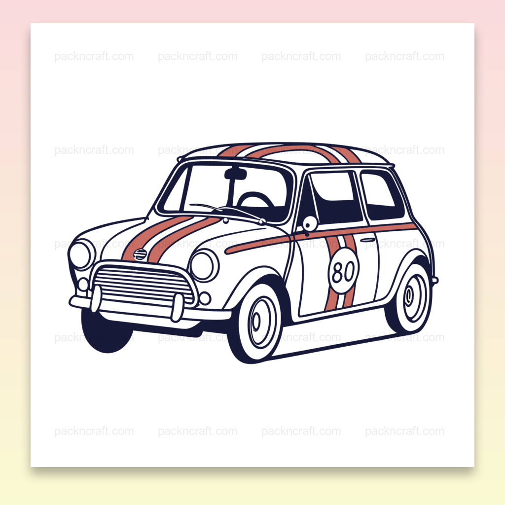 Illustration vectorielle de Mini Cooper vintage