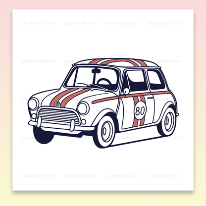 Illustration vectorielle de Mini Cooper vintage