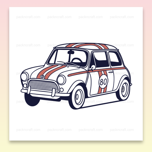 Illustration vectorielle de Mini Cooper vintage
