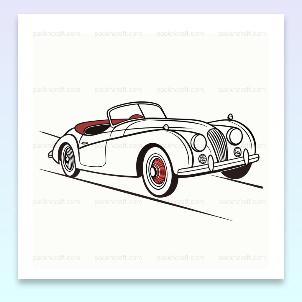 Jaguar XK120 Élégant | Style Vectoriel Rétro | Art Mural