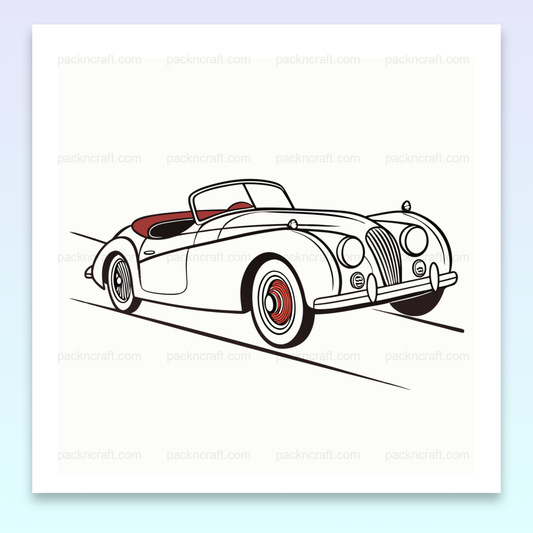 Jaguar XK120 Élégant | Style Vectoriel Rétro | Art Mural