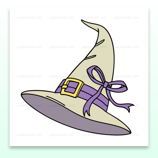 Chapeau de sorcier avec ceinture violette, idéal pour Halloween et projets DIY