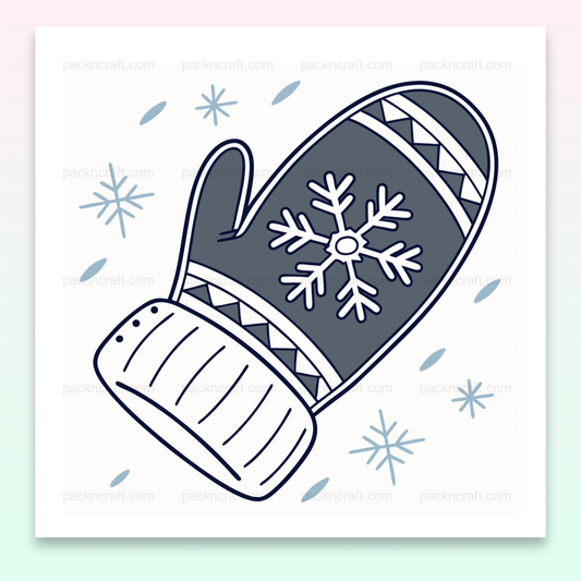 Illustration vectorielle de moufle des neiges, idéale pour papeterie hivernale et projets DIY.