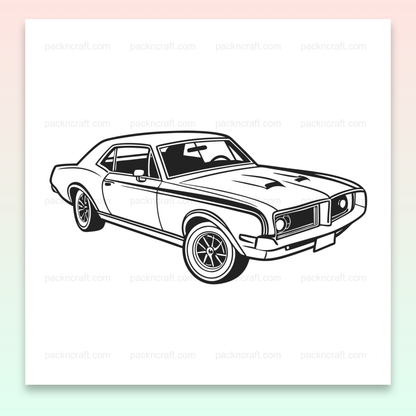 Illustration vectorielle du Mercury Cougar 1967 sur tee-shirt.