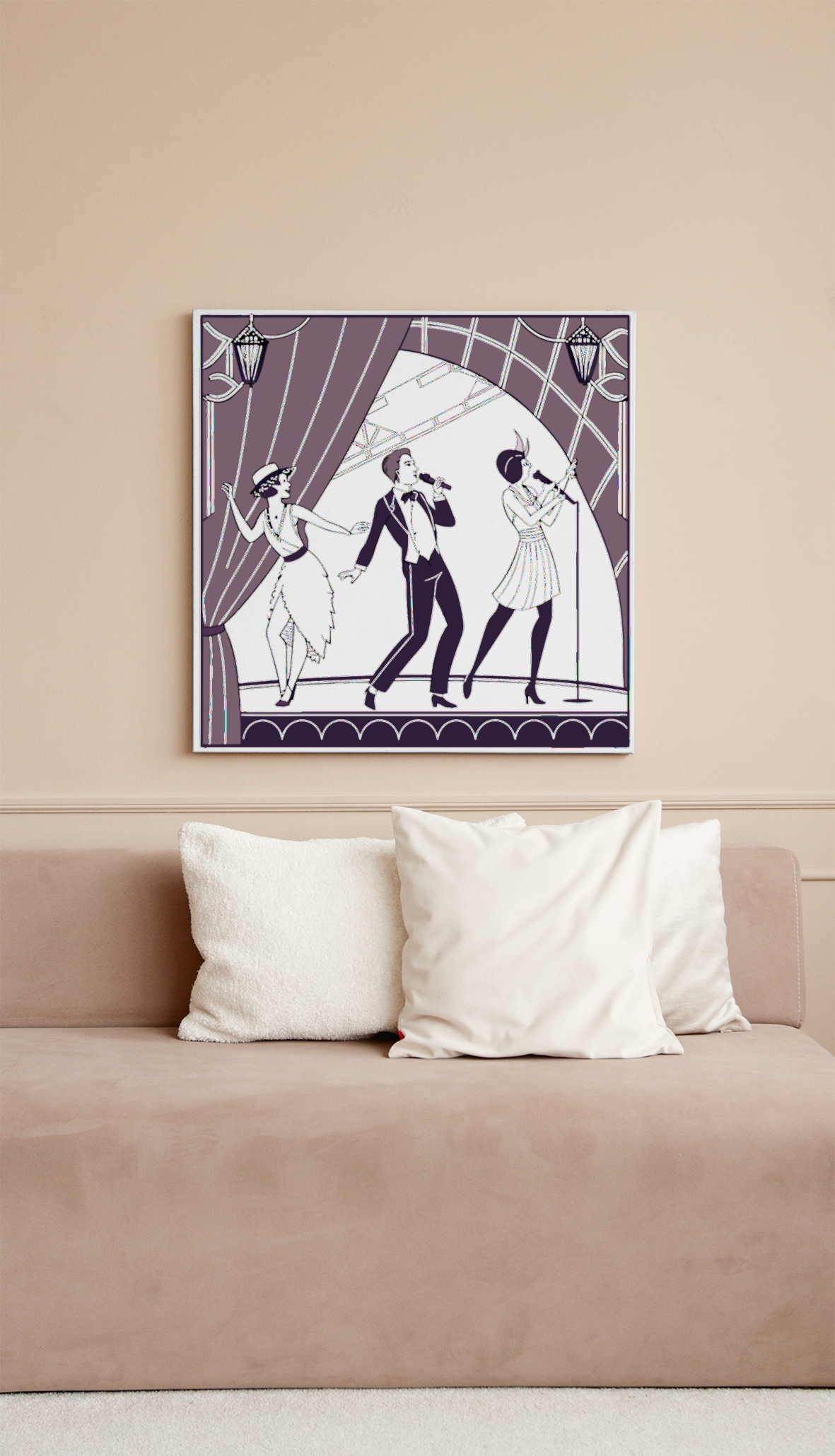 Affiche encadrée style rétro cabaret, déco intemporelle.