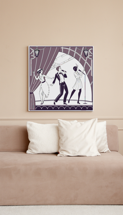 Affiche encadrée style rétro cabaret, déco intemporelle.