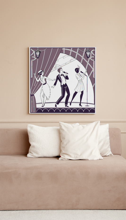 Affiche encadrée style rétro cabaret, déco intemporelle.