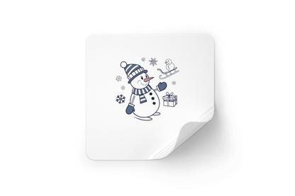 Sticker décoratif représentant un bonhomme de neige joyeux pour ambiance hivernale