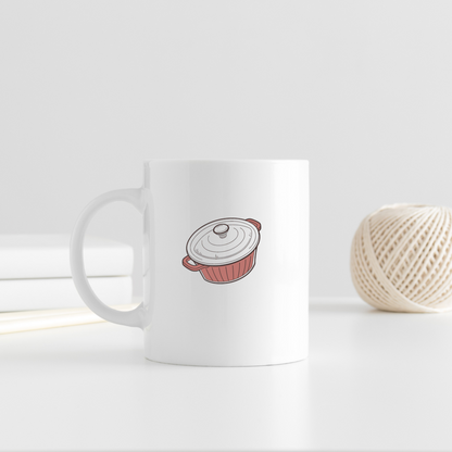 Mug avec icône cocotte style doodle culinaire design humoristique et coloré