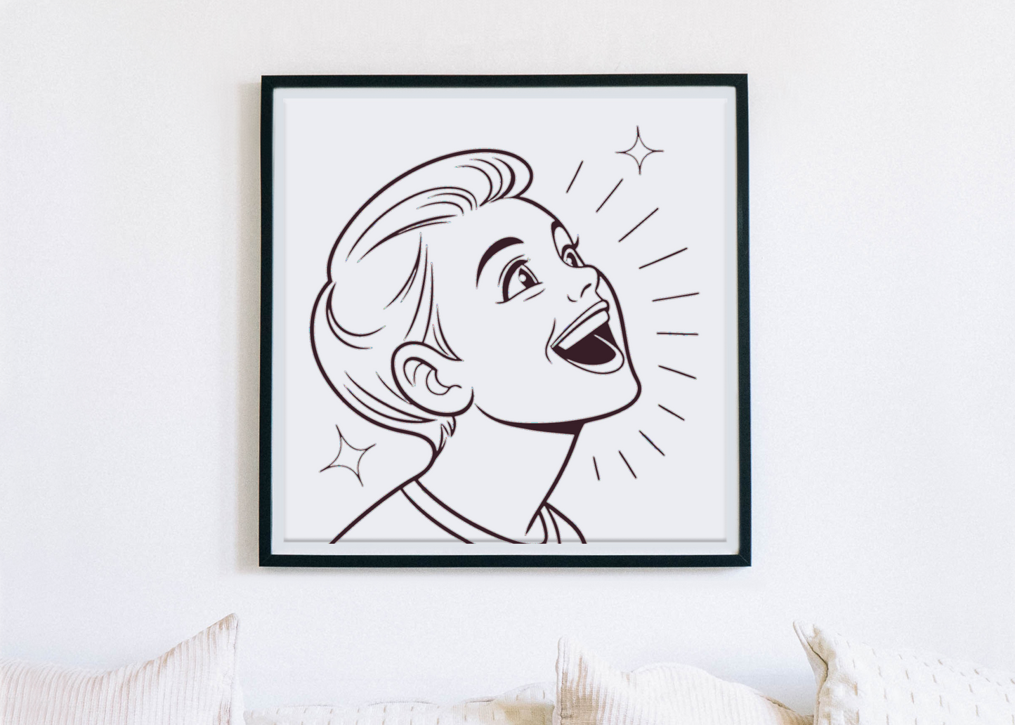 Cadre élégant avec enfant joyeux, ajout vibrant pour une décoration positive réussie