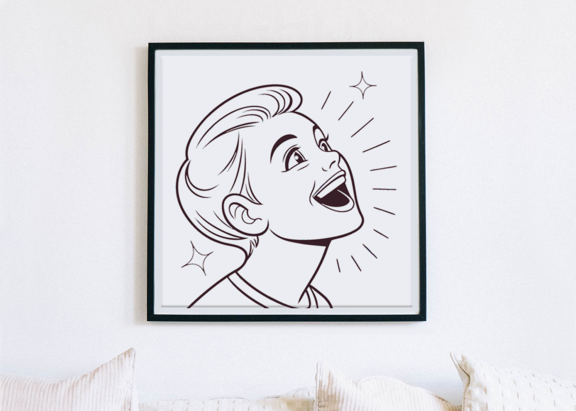 Cadre élégant avec enfant joyeux, ajout vibrant pour une décoration positive réussie