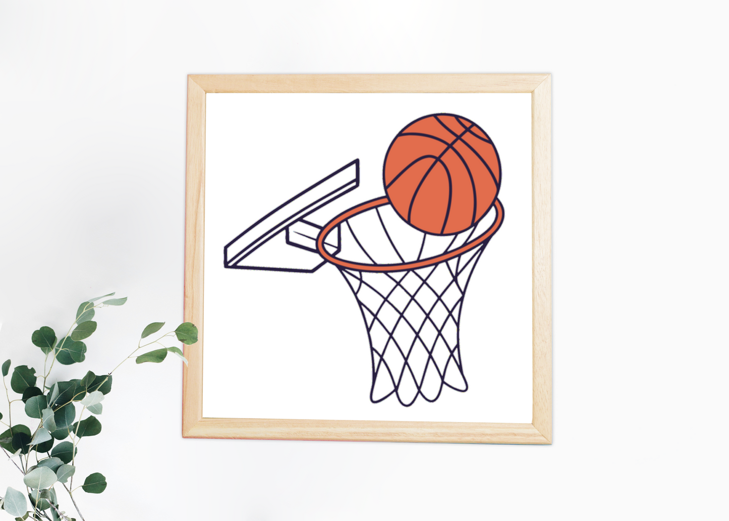 Cadre avec design coloré d'un panier de basket dynamique pour les fans de sport