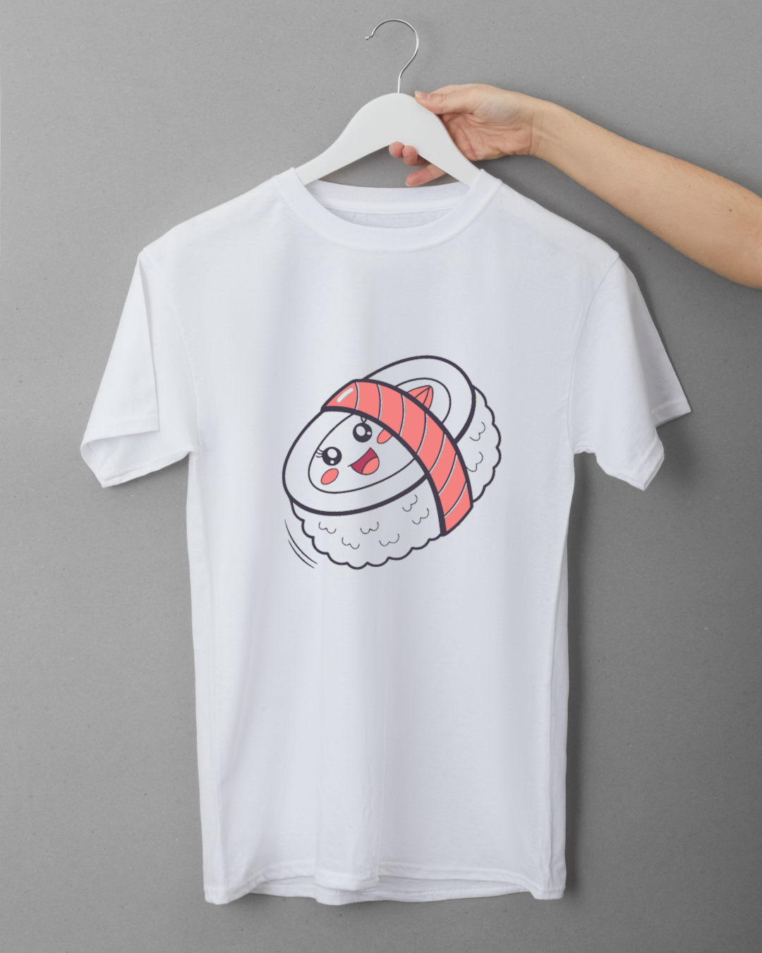 T-shirt amusant avec motif sushi kawaii volant style adorable et élégant