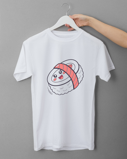 T-shirt amusant avec motif sushi kawaii volant style adorable et élégant