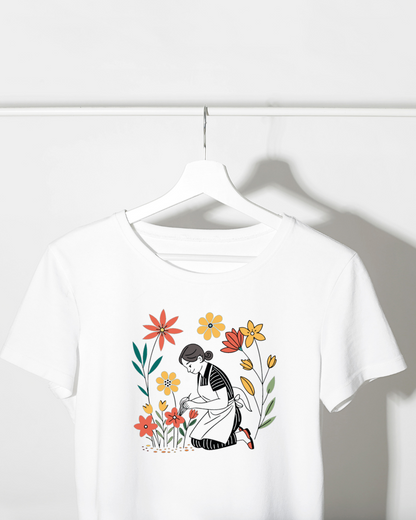 Fleuriste Soigneuse | Esquisse Vintage SVG | Jardin Bucolique